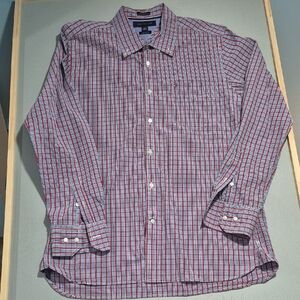 Tommy Hilfiger Red and Blue Plaid Shirt